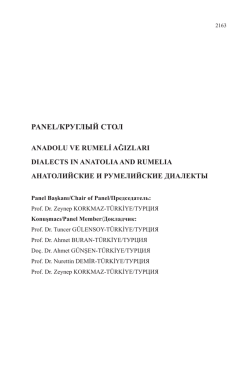 anadolu ve rumeli ağızları - dıalects ın anatolıa and rumelıa