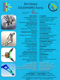 İleri D&uuml;zey SolidWorks Kursu A&ccedil;ılıyor... - D&uuml;zce &Uuml;niversitesi