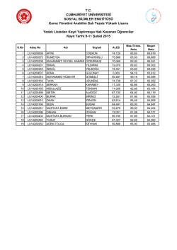 Kamu Y&ouml;netimi ve Sosyoloji Tezsiz Y&uuml;ksek Lisans yedek listeden