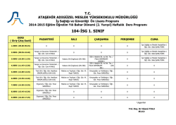 İş Sağlığı ve G&uuml;venliği 1. Sınıf (Bahar D&ouml;nemi