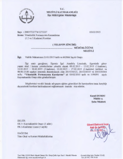 İl&ccedil;e Milli Eğitim M&uuml;d&uuml;rl&uuml;ğ&uuml; Yazısı