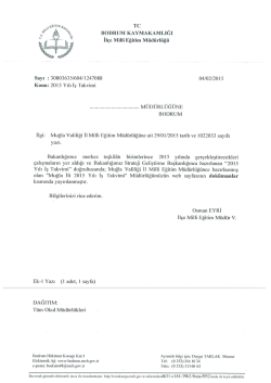 2015 Yılı İş Takvimi - Bodrum İlçe Milli Eğitim Müdürlüğü