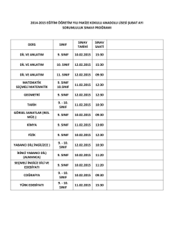 2014-2015 eğitim &ouml;ğretim yılı pakize kokulu anadolu lisesi şubat ayı