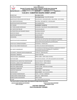 1 - Kartal Koşuyolu Yüksek İhtisas Eğitim ve Araştırma Hastanesi