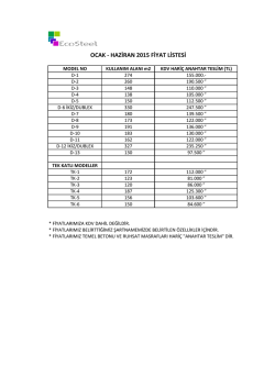 ocak -‐ haziran 2015 fiyat listesi - Eco Celik Yapi sistemi || www