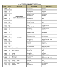 Ders Programı - Marmara &Uuml;niversitesi