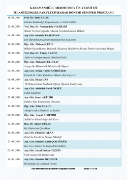 karamanoğlu mehmetbey &uuml;niversitesi islami ilimler fak&uuml;ltesi bahar
