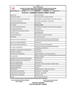 18.02.2015 / &ccedil;arşamba ge&ccedil;erli n&ouml;bet listesi