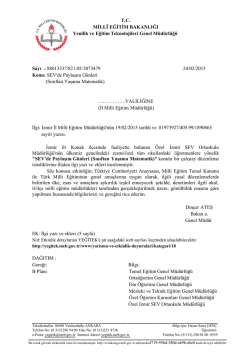 Ek-1 için tıklayınız - Iğdır İl Milli Eğitim Müdürlüğü