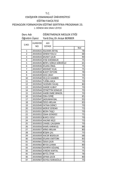 Ders Adı &Ouml;ĞRETMENLİK MESLEK ETİĞİ T.C.