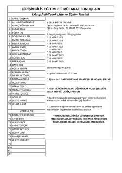 4-5 ve 6 Martta Ger&ccedil;ekleşen GİRŞİMCİLİK Kurs M&uuml;lakatını