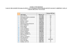 2014 2015 Staj Hareketliliği Sınav Sonuçları