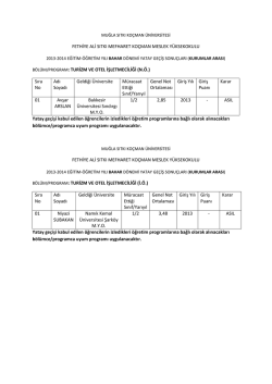 FETHİYE ALİ SITKI MEFHARET KO&Ccedil;MAN MESLEK