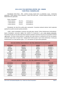 2014-2015 hentbol küçükler yarı final açıklamaları ve katılacak okul