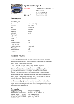 Opel Corsa Swing 1.4i 26.250 TL İlan detayları