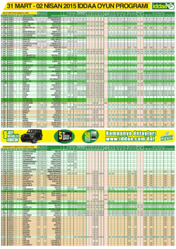 27-30 mart 2015 iddaa oyun programı