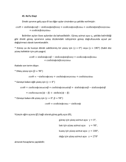 G&uuml;neş uygulamaları Ders notu ek