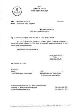 T.C. MANİSA vALI`LİĞİ ii Mill&icirc; Eğitim M&uuml;d&uuml;rl&uuml;ğ&uuml;