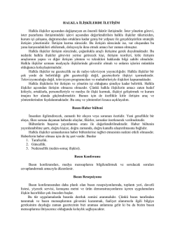 Halkla İlişkiler Uygulamaları II