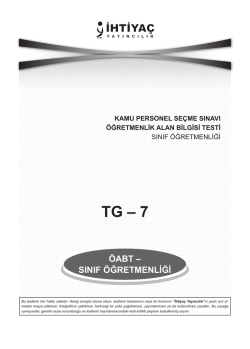 Sınıf &Ouml;ğretmenliği 7 - İhtiya&ccedil; Yayıncılık