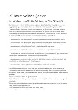 Kullanım ve İade Şartları