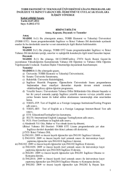 tobb ekonomi ve teknoloji üniversitesi lisans programları ingilizce ve