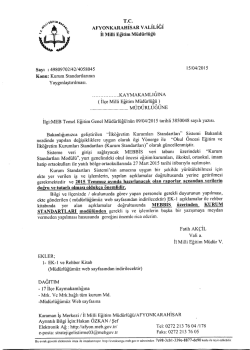M&uuml;d&uuml;rl&uuml;ğ&uuml;m&uuml;z&uuml;n konu ile ilgili 15/04/2015 tarih ve 4058045 sayılı