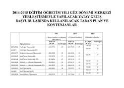 2014-2015 eğitim &ouml;ğretim yılı g&uuml;z d&ouml;nemi merkezi yerleştirmeyle