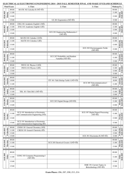 Elektrik-Elektronik M&uuml;hendisliği final ve b&uuml;t&uuml;nleme programı i&ccedil;in