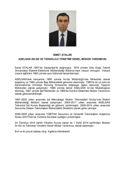 İSMET ATALAR ASELSAN AR-GE VE TEKNOLOJİ Y&Ouml;NETİMİ