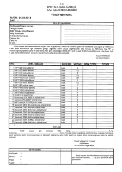 Teklif Mektubu - Bartın İl &Ouml;zel İdaresi