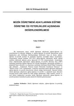 Tam Metin - SED - Sanat Eğitimi Dergisi