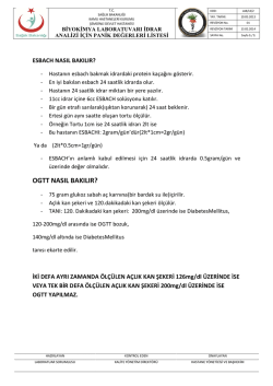 lab -ls2- biyokimya laboratuvarı idrar analizi i&ccedil;in panik değerleri listesi