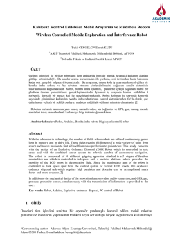 Mobile Robot İle Ortam Keşfetme, M&uuml;dahale Edebilme Ve Program