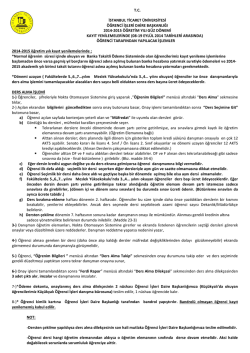 DERS ALMA - İstanbul Ticaret &Uuml;niversitesi