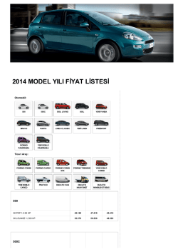 2014 model yılı fiyat listesi