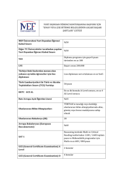 Kabul Edilen Diplomalar/Sınavlar