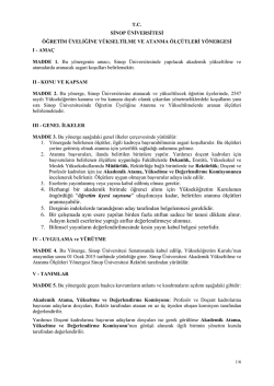 Sinop &Uuml;niversitesi &Ouml;ğretim &Uuml;yeliğine Y&uuml;kseltilme ve Atanma