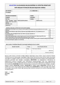 MYK Başvuru Formu İndir