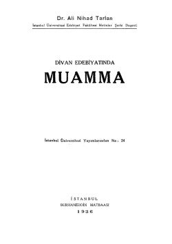 Ali Nihad Tarlan - Divan Edebiyatında Muamma