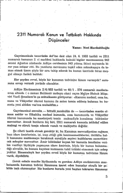 2311 Numaralı Kanun ve Tatbikatı Hakkında