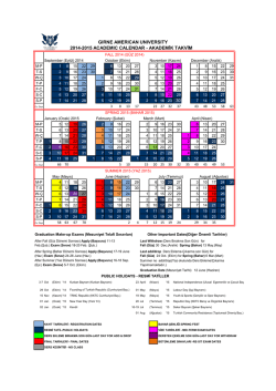 2014-2015 Akademik Takvim İndir