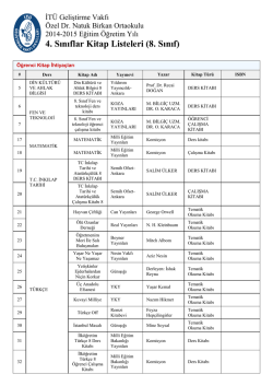 4. Sınıflar Kitap Listeleri (8. Sınıf)