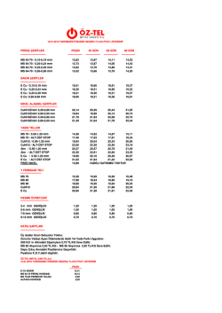 FIYAT LISTESI yeni - &Ouml;Z-TEL