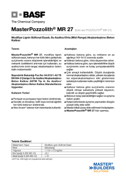 MasterPozzolith&reg; MR 27 (Eski adı POZZOLITH&reg; MR 27