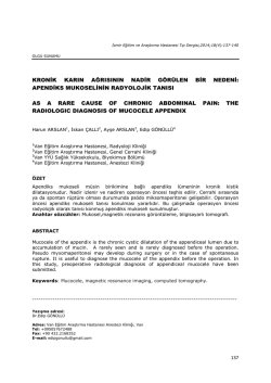 kronik karın ağrısının nadir g&ouml;r&uuml;len bir nedeni