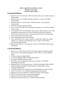 DOĞU AKDENİZ KALKINMA AJANSI BİLGİSAYAR ALIMI TEKNİK