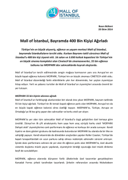 Mall of İstanbul, Bayramda 400 Bin Kişiyi Ağırladı
