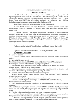 GENEL KURUL TOPLANTI TUTANAĞI (25.01.2014 OLAĞAN - &ouml;z-ar