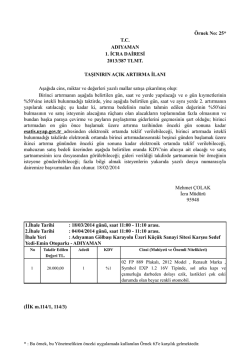 Taşınır Satış İlanı
